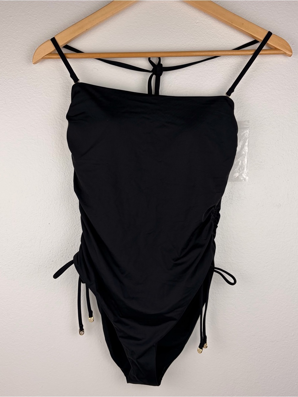 NWT Victoria's Secret Black Cinch Swimsuit S F018